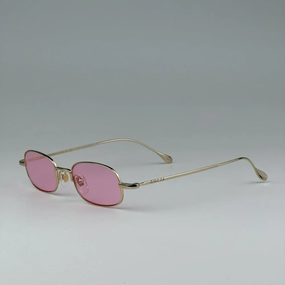Gucci GG1648S 005 BRAND NEW Sunglasses Gold Pink Unisex Rectangle